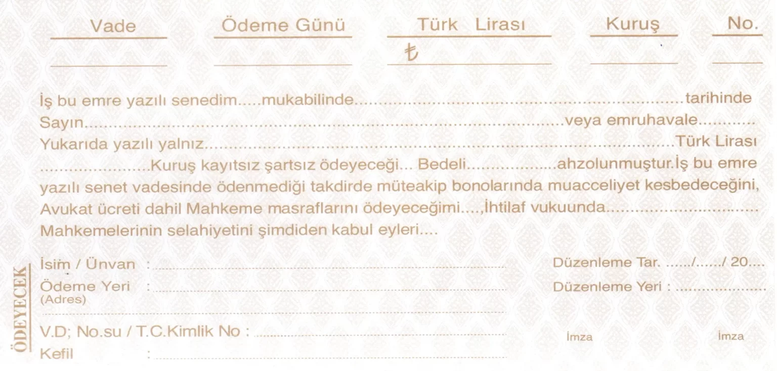 Senet Örneği  | Boş Senet | Nasıl Doldurulur?