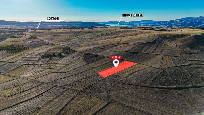 BOYACIDA 2 TARAFI RESMİ YOL 3.976 m2 SATILIK TARLA